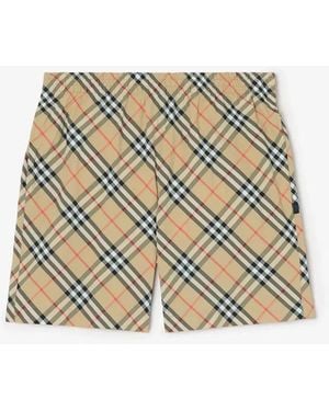 Burberry Check Swim Shorts - Natural