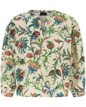 Etro Floral Cotton Blouse - Green