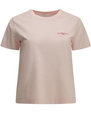 Givenchy Cotton Crewneck T-Shirt - Pink