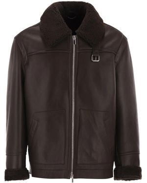 PT Torino Shearling Aviator Jacket - Black