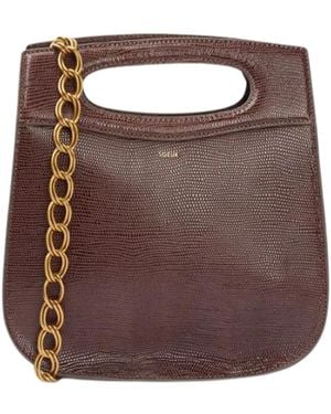 Soeur Chocolate Chain-Link Strap Bag - Brown