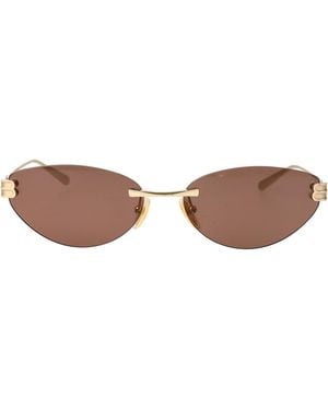 Balenciaga Metal Sunglasses - Brown