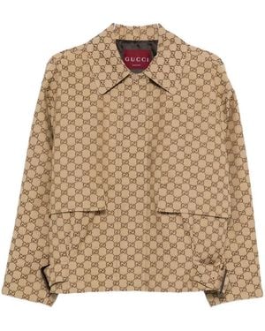 Gucci Gg Fabric Bomber Jacket - Natural