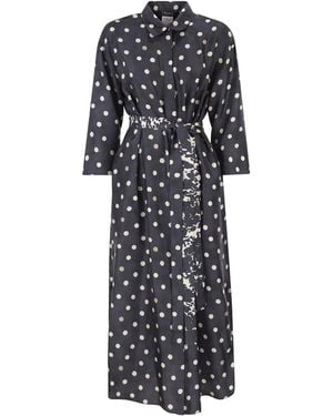 Max Mara S Max Mara Mm Dress Coat With Polka Dots - Black