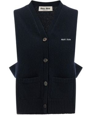 Miu Miu Cardigan Vest - Blue