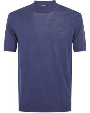 Nuur Short Sleeved Turtle Neck T-Shirt - Blue