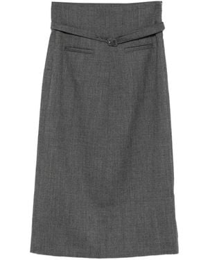 Ami Paris Virgin Wool Skirt - Gray