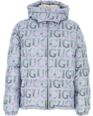 Gucci Printed Polyester Down Jacket - Blue