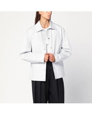 Jil Sander Light Cotton Taffeta Jacket With Logo - White