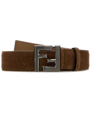 Fendi Suede Belt - Brown