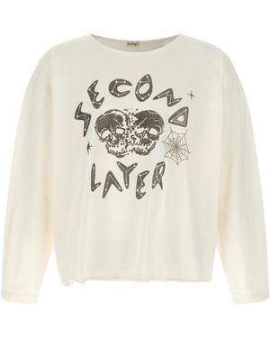 Second/Layer 'Skull' T-Shirt - White