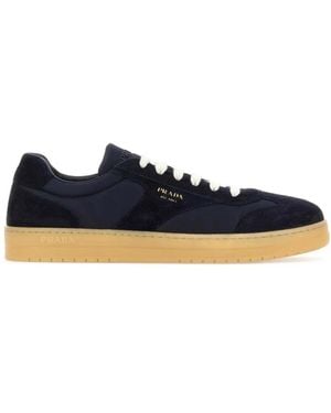 Prada Midnight Suede E Re-Nylon Trainers - Blue