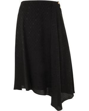 Celine Asymmetric Silk Mini Skirt - Black