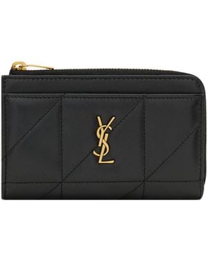 Saint Laurent Jamie Zip Card Case - Black