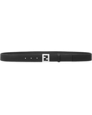 Fendi Ff Logo Buckle Belt - White