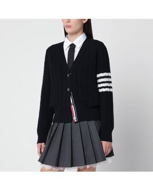Thom Browne Anchor 4-Bar Cardigan - Black