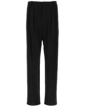 Saint Laurent Crepe Wide-Leg Pant - Black