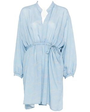 Woolrich Fluid Dress With Print - Blue