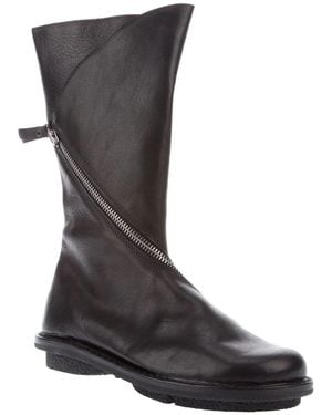 Trippen Asymetrical Zip Boots - Black