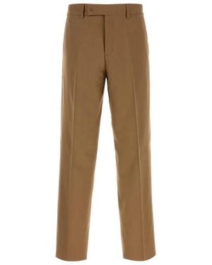 Fendi Rust Wool Trousers - Natural