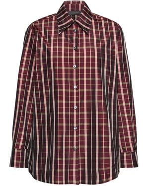 Elena Miro Check Taffeta Shirt - Red