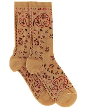 Alanui 'Bandana' Socks - Brown