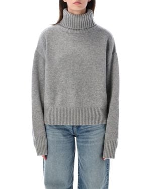 Extreme Cashmere Crop Xtra High Neck - Grey