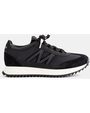 Moncler Trainer Pacey 2 En Nylon Et Daim Noir - Black