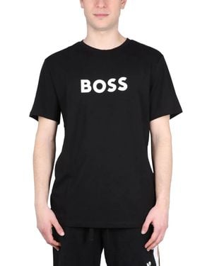 BOSS Tshirt Con Stampa Logo - Black