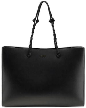 Jil Sander Leather Shoulder Bag - Black