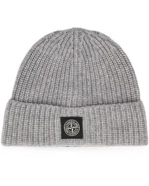 Stone Island Melange Cotton Hat - Gray
