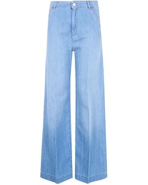 Seventy Light Denim Mixed Linen Jeans - Blue