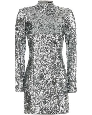 Balmain 3 Buttons Sequins Short Dress - Gray