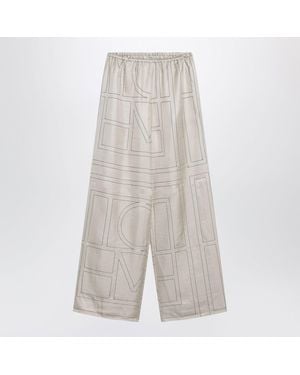 TOTEME Silk Monogram Trousers - Grey