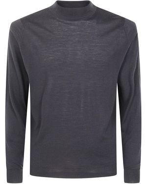 John Smedley "Harcourt" Turtleneck Long Sleeves Mock Pullover - Blue