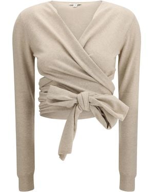 Alaïa Alaia Wrap Top - Natural