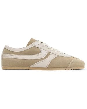 Dries Van Noten Leather Bowling Trainers - Natural