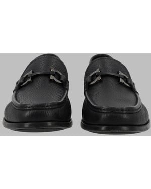 Ferragamo Mocassino "Grandioso" Con Ornamento Gancini - Black