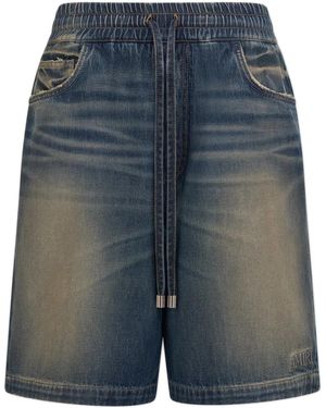 Amiri Denim Shorts With Drawstring - Blue