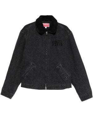 KENZO Sherpa-Collar Denim Jacket - Black