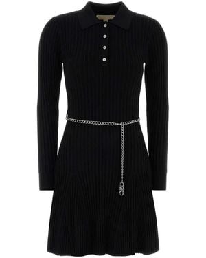 MICHAEL Michael Kors Michael By Michael Kors Visc Polo Flare Mini Drs - Black