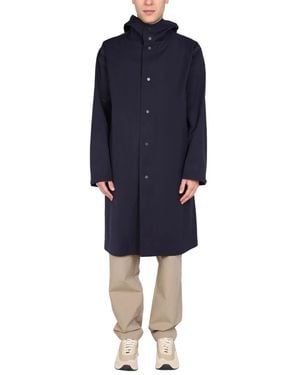 Monobi Hooded Trench Coat - Blue