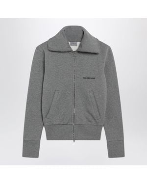 Balenciaga Cotton Zip-Up Sweatshirt - Gray