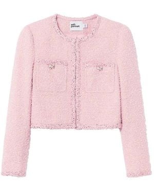 Self-Portrait Boucle Jacket - Pink