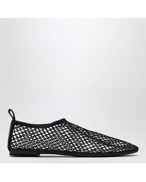 Senso Ebony-Colored Mesh Fabric Ballet Flats - Black