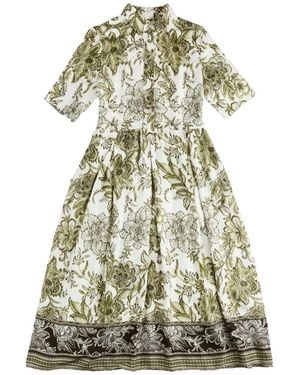 Fay Cotton Floral Print Dresses - White