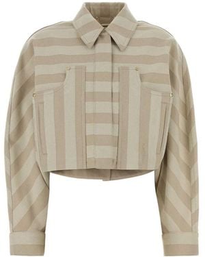 Fendi Embroidered Drill Jacket - Natural