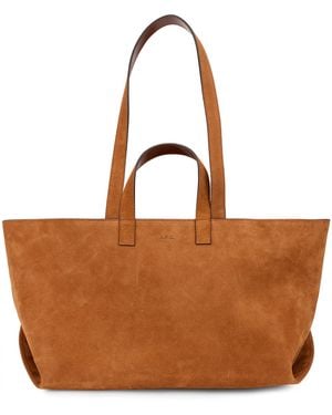A.P.C. Suede Tote Bag - Brown