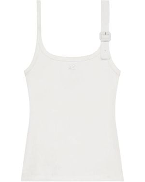 Courreges "90's" Tank Top With Buckle - White