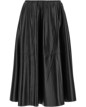 Alberta Ferretti Leather Skirt - Black